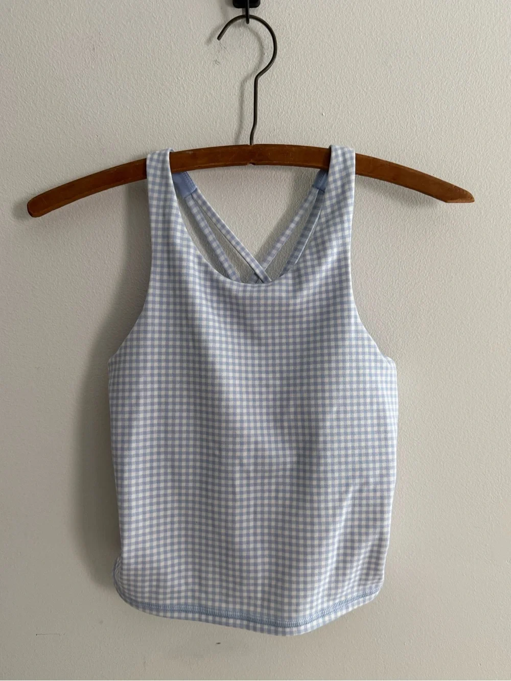 All In Motion Blue Gingham Check Skort Tank Top Set Athletic Dress Sporty Preppy